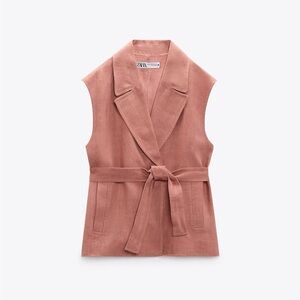 Zara Blush Pink Sleeveless Blazer